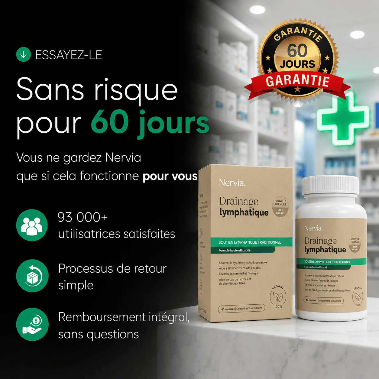 Gélules de Drainage Lymphatique · Transformation totale en 60 jours