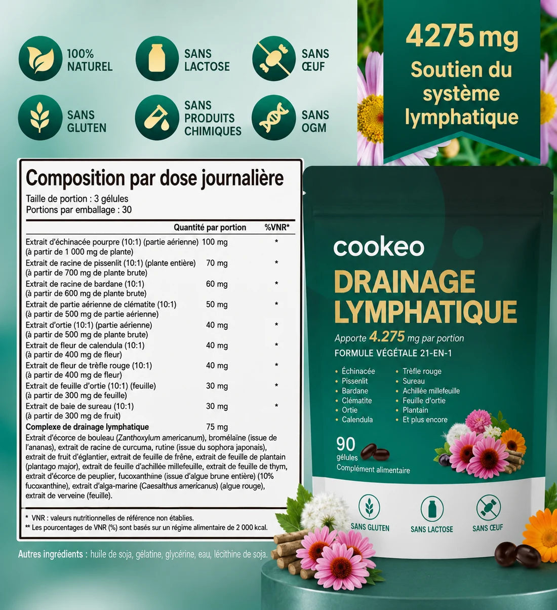 Gélules de Drainage Lymphatique · Transformation totale en 60 jours