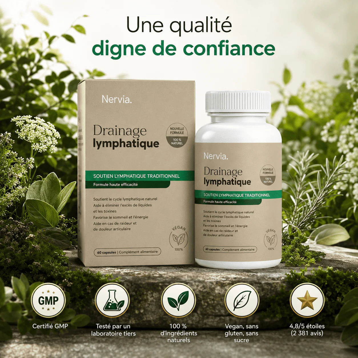 Gélules de Drainage Lymphatique · Transformation totale en 60 jours